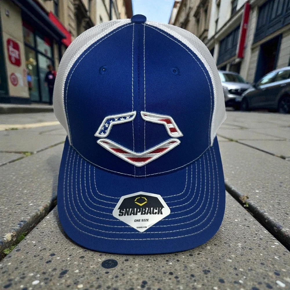 Evoshield Blue USA Mesh Trucker‎ Baseball Cap Hat Golf Snap Back One Size NEW